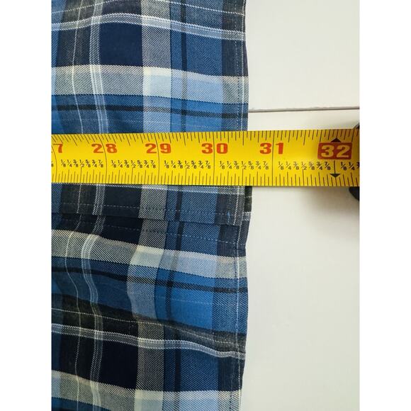 Bugatchi Shirt Mens Size L Blue Plaid Shaped Fit Button Up Long Sleeve - Picture 7 of 12